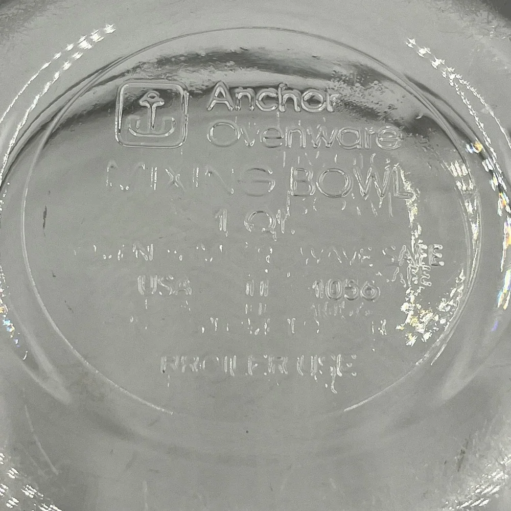 Anchor Hocking Mixing Bowl Clear 1 Qt Teddy Bear Vintage 90's 90s